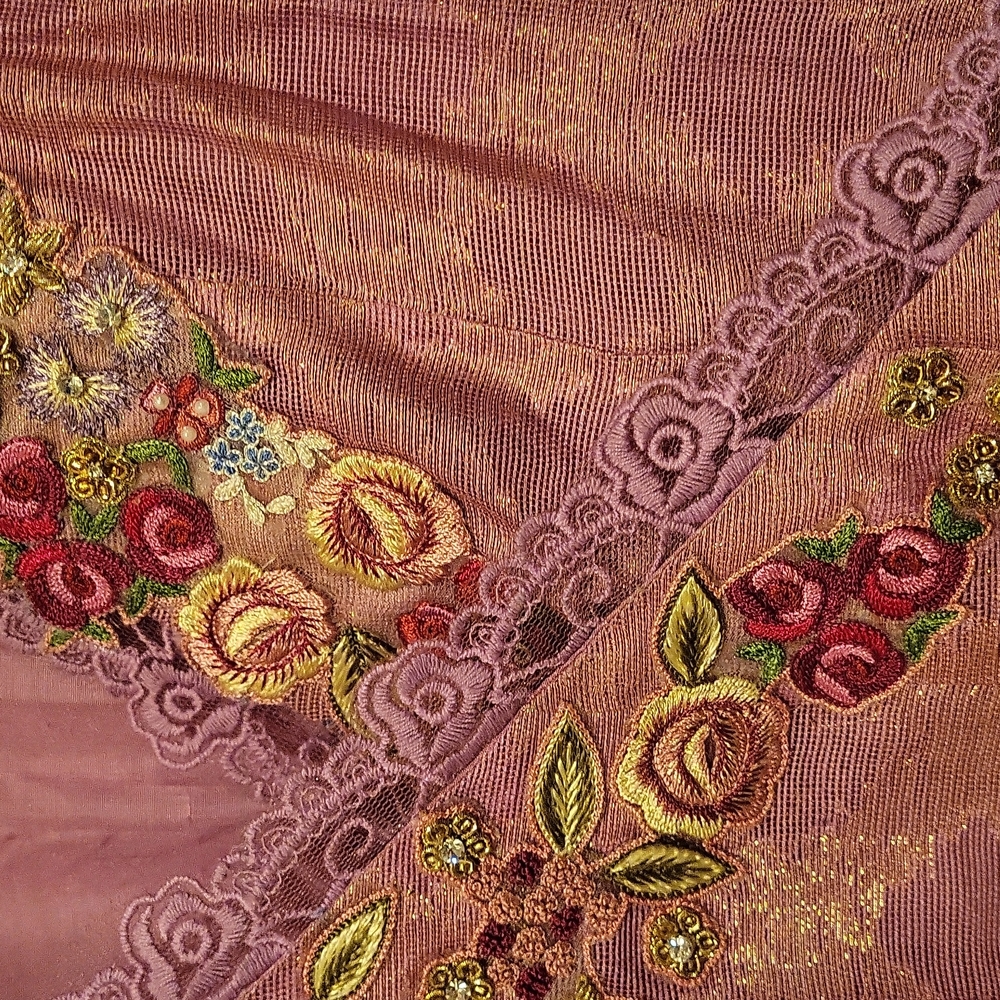 Farida Hasan Designer Pink Jamawar Churidar - Picture 3 of 9
